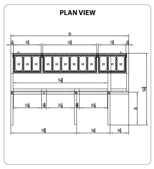 Three Doors Pizza Prep Table SMC3-PZT93(5)